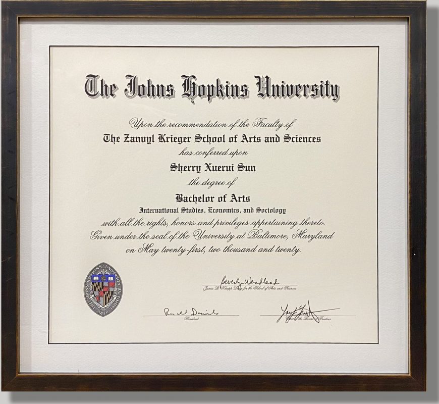 Original Certificate Matboard Border Black White Frame