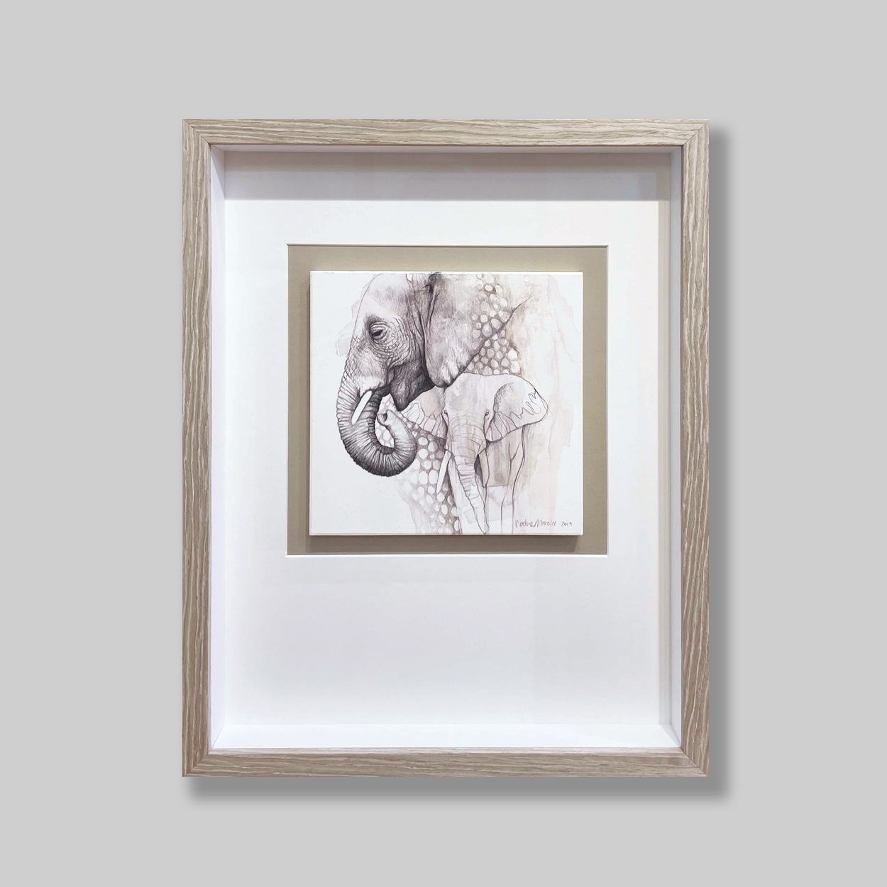NadineMaroldElephantonWood-Framed