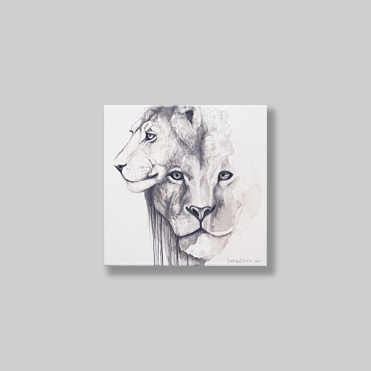 NadineMaroldLiononWood-Unframed