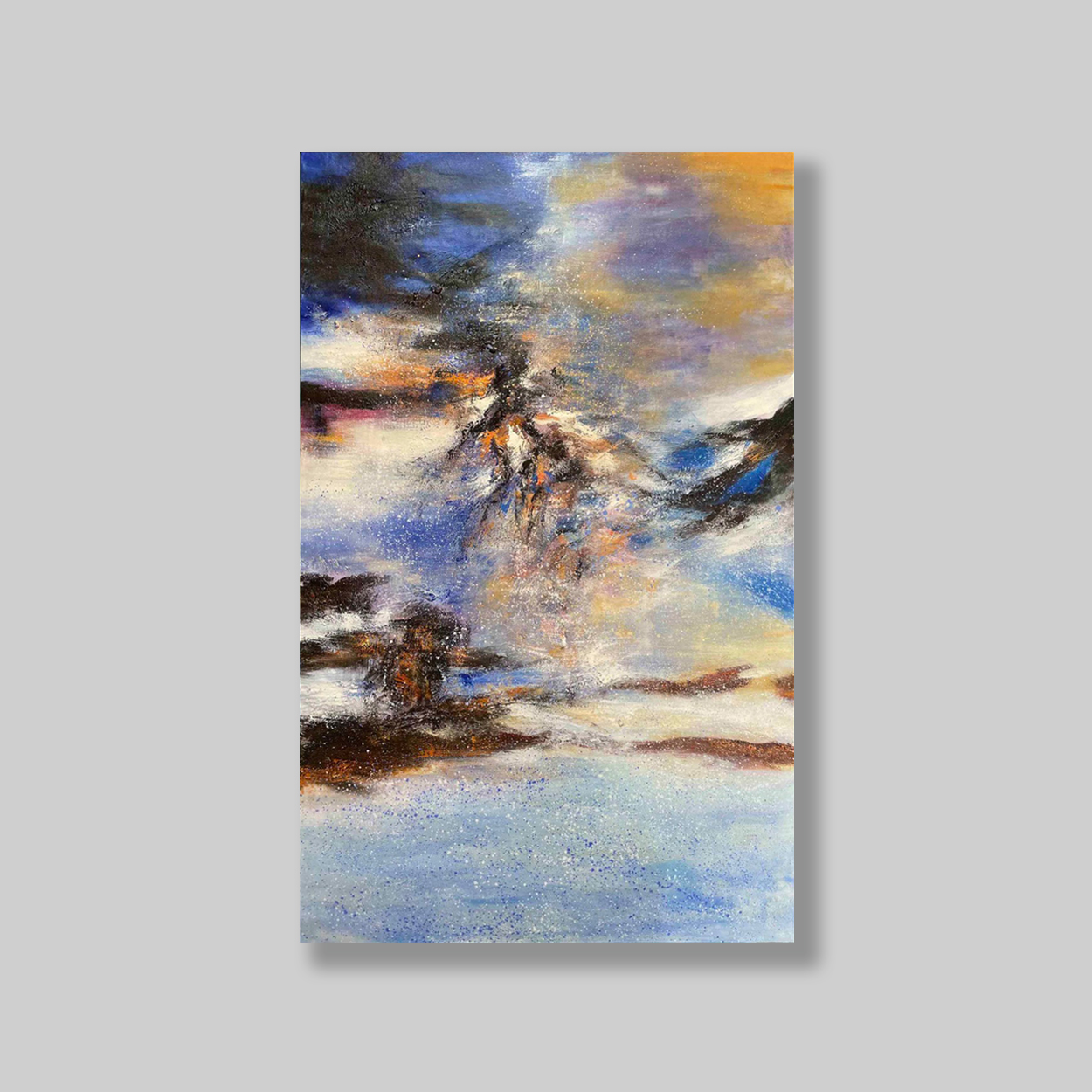 abstract oil painting on canvas glacial silence stretched