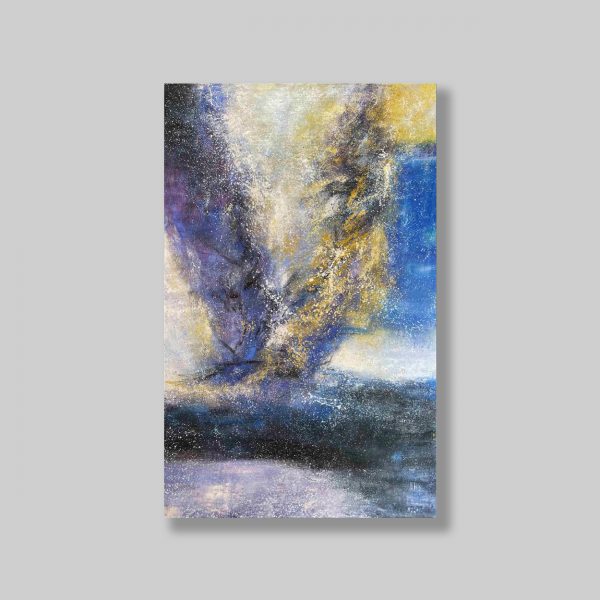 Abstract oil on canvas painting limitless space stretched
